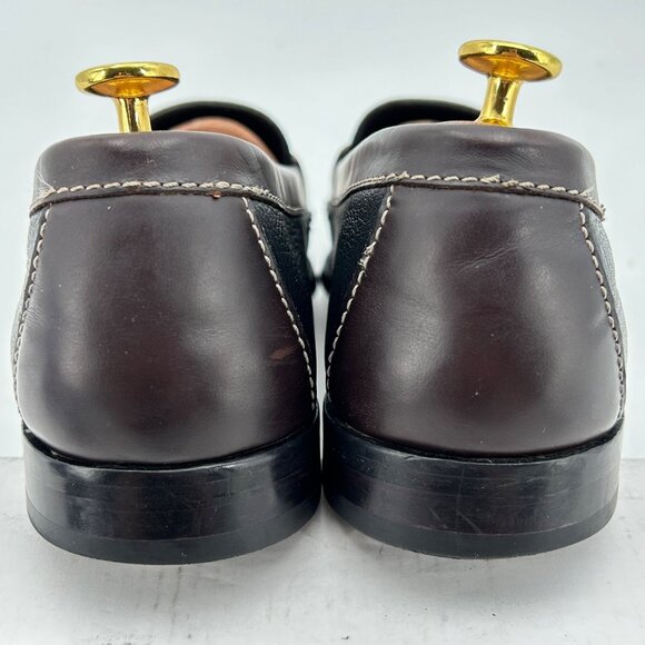 Cole Haan Men's 10D Black Brown Pebble Leather Pinch Tassel Loafers Dress Shoes - Picture 8 of 12